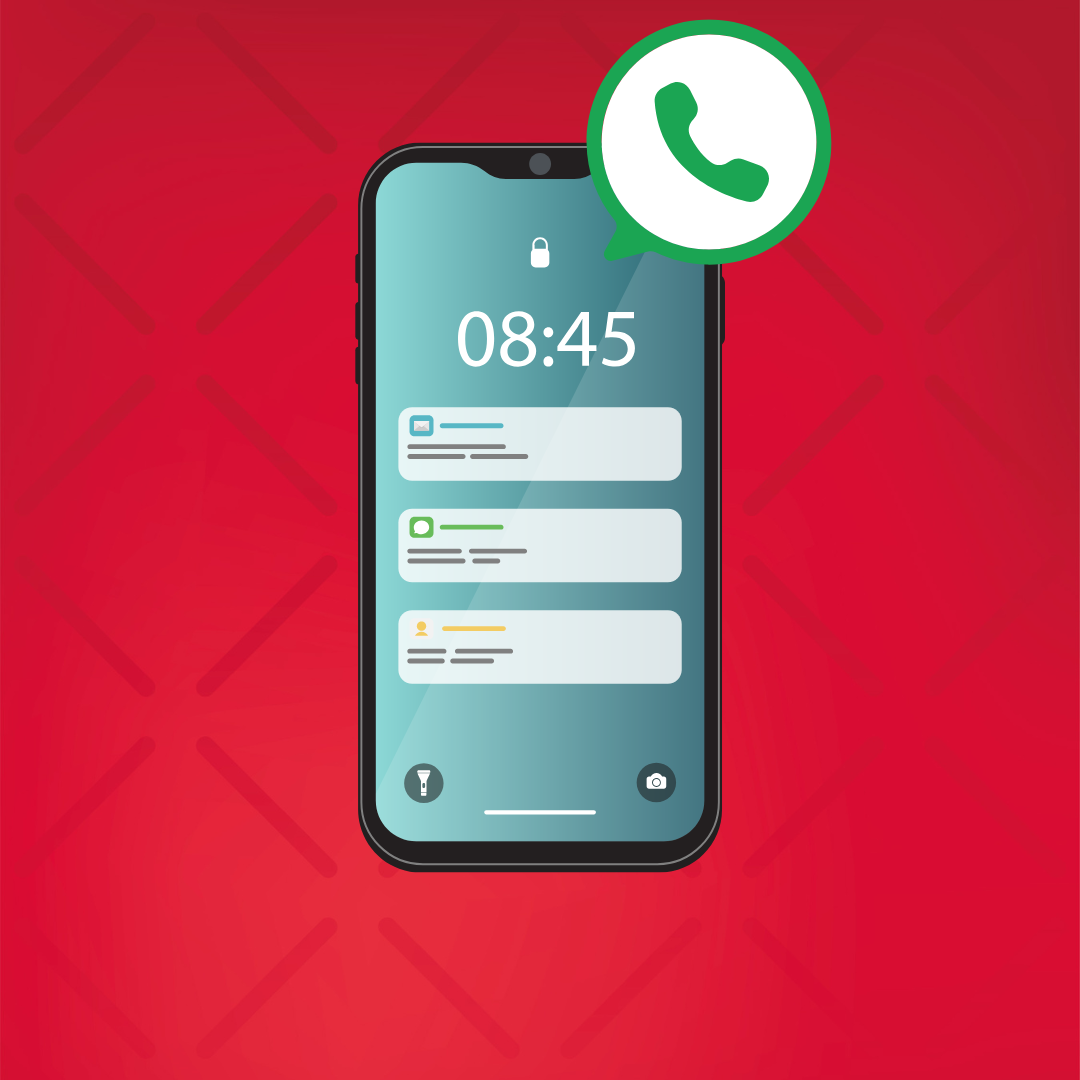 schets van mobiele telefoon met whatsapp