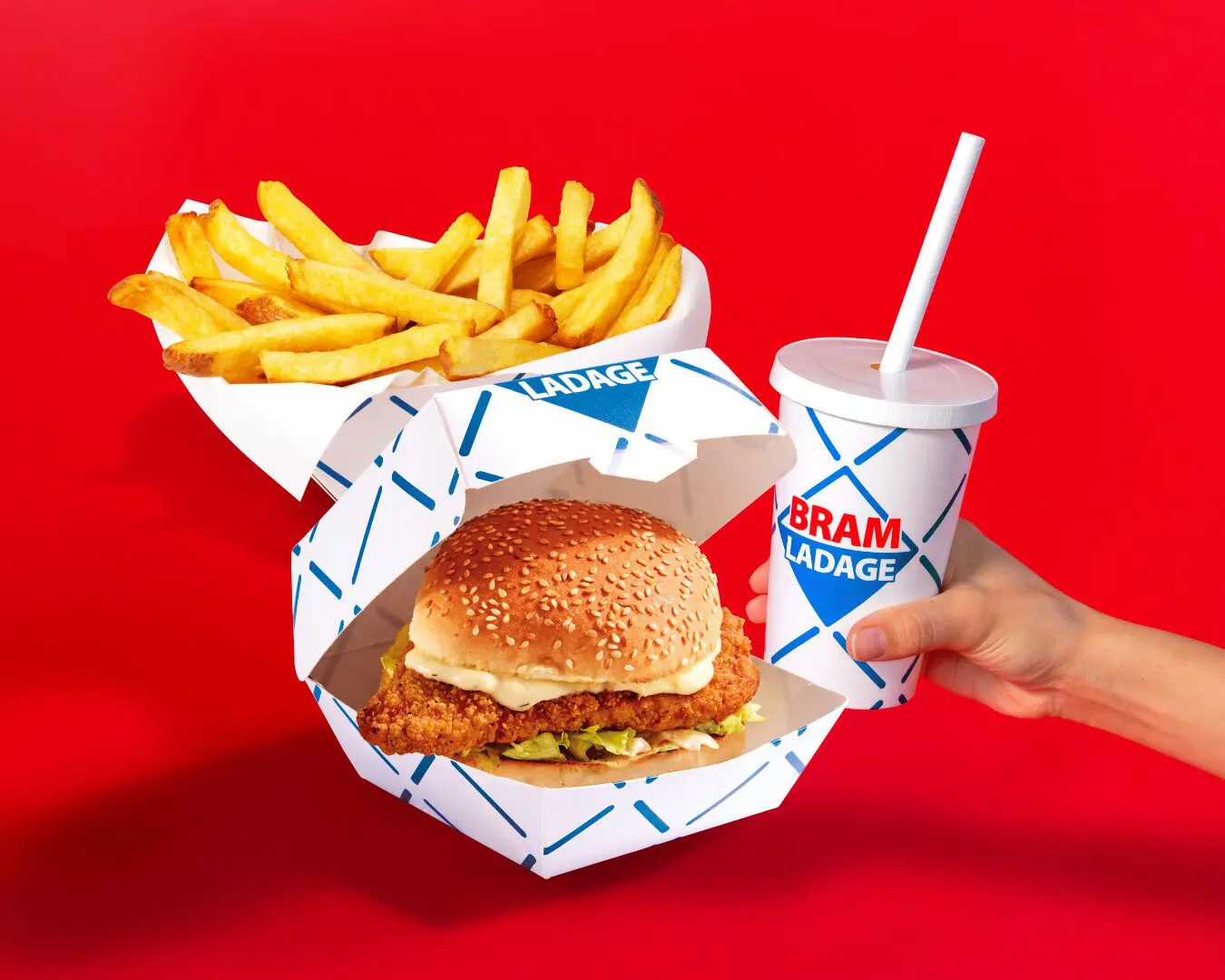 kipfiletburger, brammetje en shake